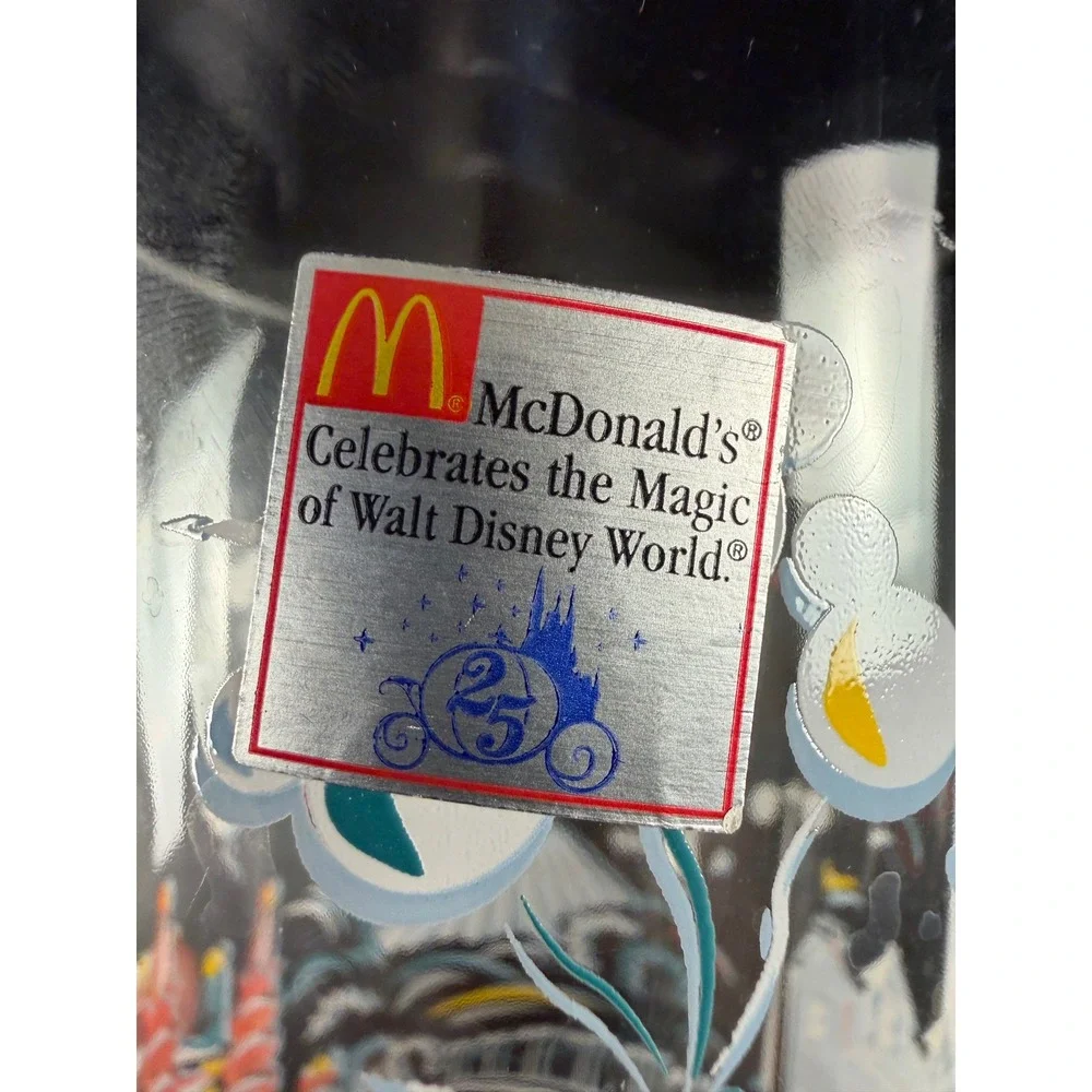 Vintage McDonalds Disney World 25th Anniversary Glass Tumblers Set of 4 1996